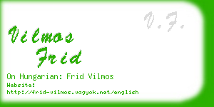 vilmos frid business card